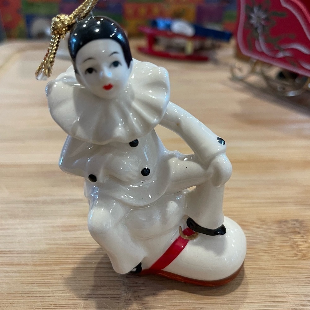 Vintage Christmas Ornament Pierrot item number Ceramic & Porcelain